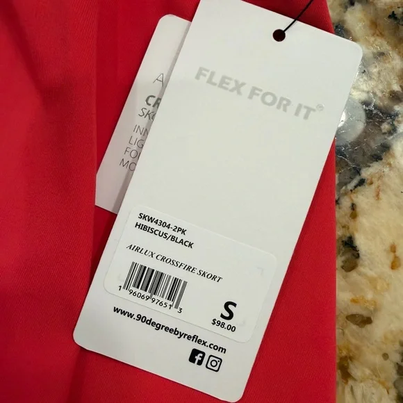 90 Degree By Reflex Airlux Crossfire Skort - Hibiscus - Picture 5 of 6